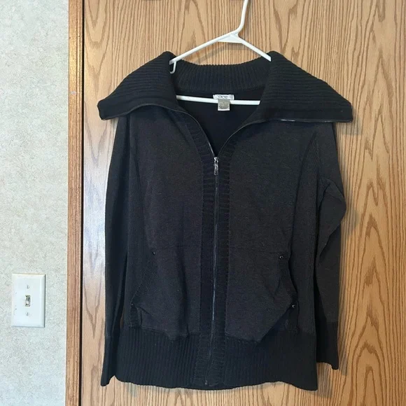 Cache Black Ribbed Collar Jacket XL - Picture 2 of 14